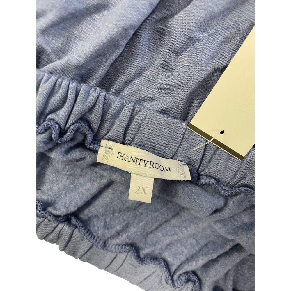 The Vanity Room Off Shoulder Dress Womens Size Plus 2X fleece‎ Blue Stretch NWT - Picture 11 of 16